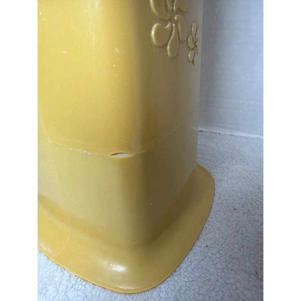 Rare VTG MCM 70s Rubbermaid Party Plan Toilet Brush Holder Set Harvest Gold